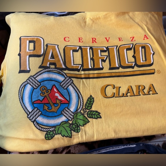 Pacifico Cerveza Beer Next Level Apparel Yellow Graphic Tee - Picture 5 of 6